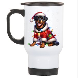 Rottweiler Santa Claus Rottweiler Costume Rottweiler Xmas Gift Stainless Steel Travel Mug