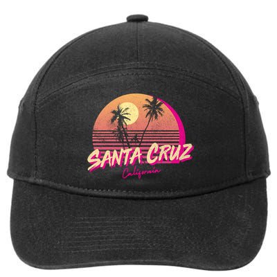 Retro Santa Cruz California Beach Sunset Gift 7-Panel Snapback Hat