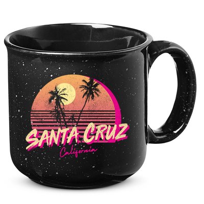 Retro Santa Cruz California Beach Sunset Gift 15oz Campfire Ceramic Mug