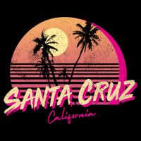 Retro Santa Cruz California Beach Sunset Gift Drawstring Bag