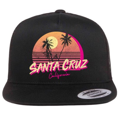 Retro Santa Cruz California Beach Sunset Gift Flatbill Hat