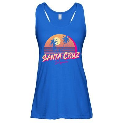 Retro Santa Cruz California Beach Sunset Gift Ladies Essential Flowy Tank