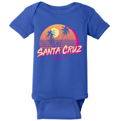 Retro Santa Cruz California Beach Sunset Gift Baby Bodysuit