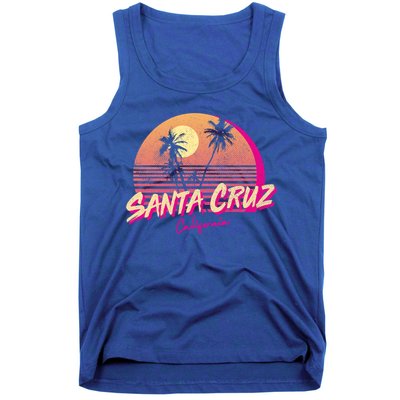 Retro Santa Cruz California Beach Sunset Gift Tank Top