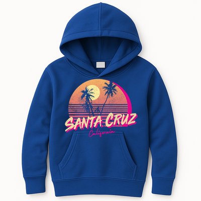 Retro Santa Cruz California Beach Sunset Gift Kids Hoodie