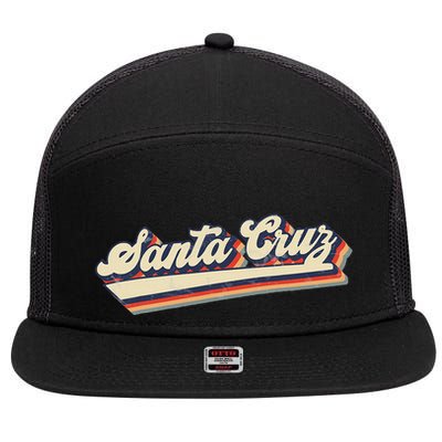 Retro Santa Cruz California Saying Surfer 7 Panel Mesh Trucker Snapback Hat