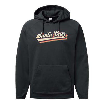 Retro Santa Cruz California Saying Surfer Performance Fleece Hoodie