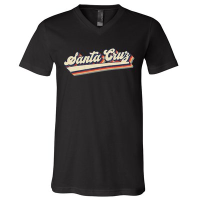 Retro Santa Cruz California Saying Surfer V-Neck T-Shirt