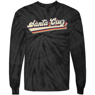 Retro Santa Cruz California Saying Surfer Tie-Dye Long Sleeve Shirt