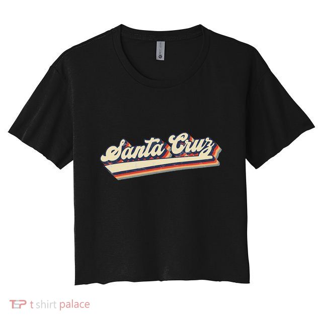 Retro Santa Cruz California Saying Surfer Crop Top
