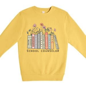 Retro School Counselor Therapist Mental Health Advocate Premium Crewneck Sweatshirt