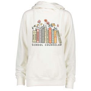 Retro School Counselor Therapist Mental Health Advocate Womens Funnel Neck Pullover Hood