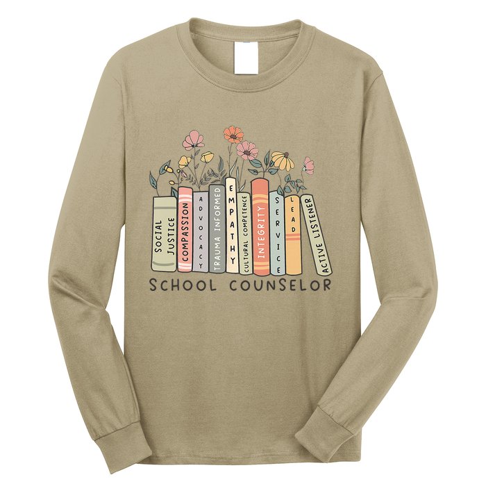 Retro School Counselor Therapist Mental Health Advocate Long Sleeve Shirt