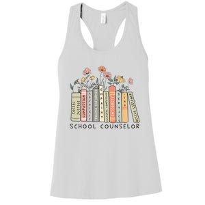 Retro School Counselor Therapist Mental Health Advocate Women's Racerback Tank