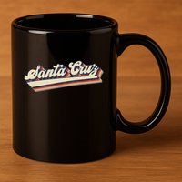 Retro Santa Cruz California 11oz C Handle Ceramic Mug