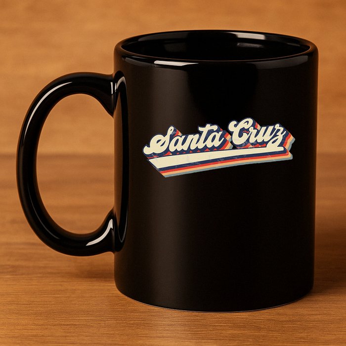 Retro Santa Cruz California 11oz C Handle Ceramic Mug