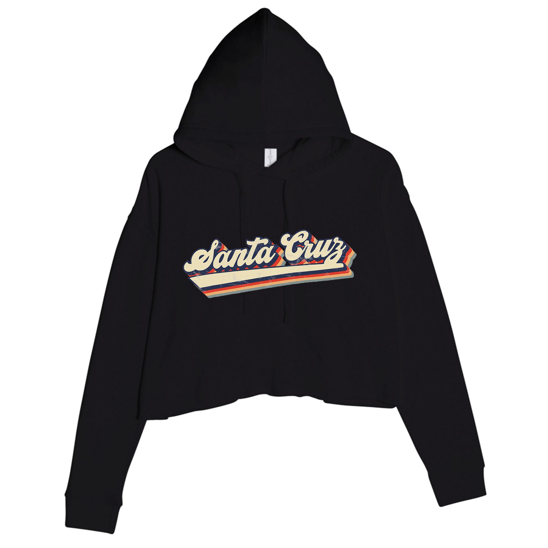 Retro Santa Cruz California Crop Fleece Hoodie
