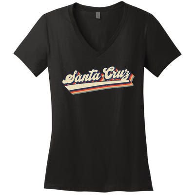 Retro Santa Cruz California Women's V-Neck T-Shirt