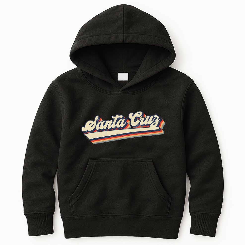 Retro Santa Cruz California Kids Hoodie