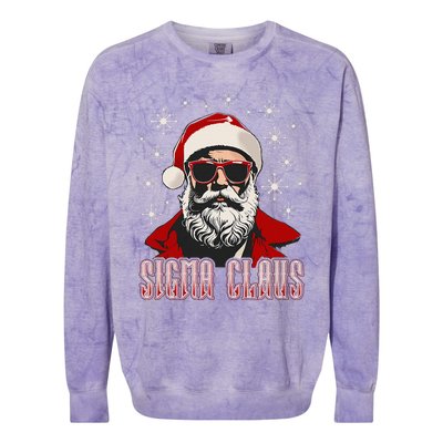 Retro Sigma Claus Distressed Gen Alpha Xmas Colorblast Crewneck Sweatshirt