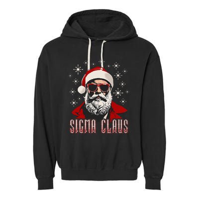 Retro Sigma Claus Distressed Gen Alpha Xmas Garment-Dyed Fleece Hoodie