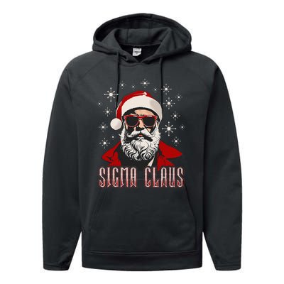 Retro Sigma Claus Distressed Gen Alpha Xmas Performance Fleece Hoodie