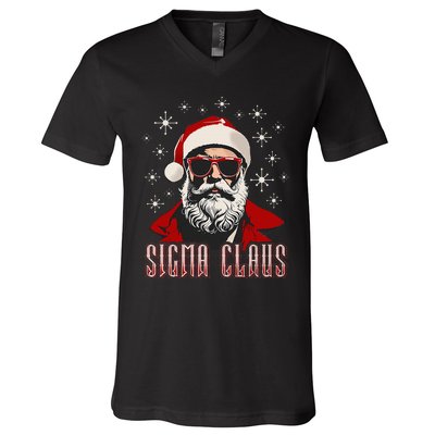 Retro Sigma Claus Distressed Gen Alpha Xmas V-Neck T-Shirt