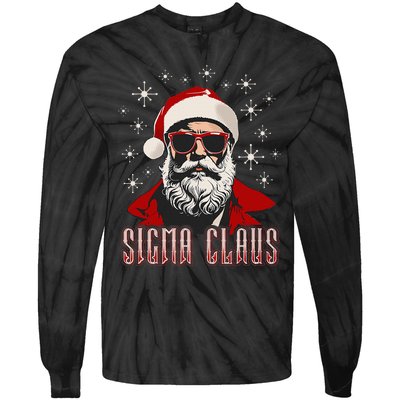 Retro Sigma Claus Distressed Gen Alpha Xmas Tie-Dye Long Sleeve Shirt