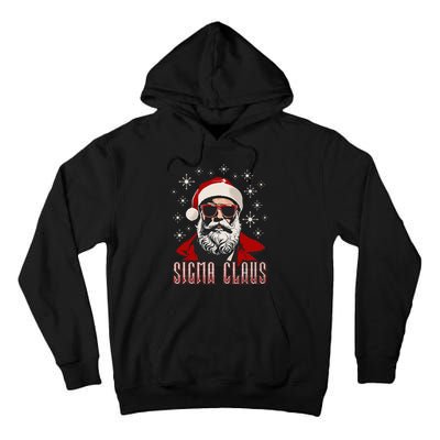 Retro Sigma Claus Distressed Gen Alpha Xmas Tall Hoodie