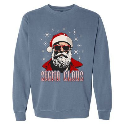 Retro Sigma Claus Distressed Gen Alpha Xmas Garment-Dyed Sweatshirt