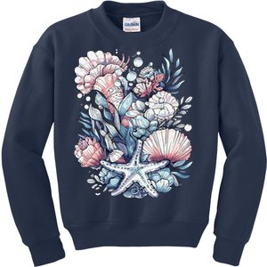 Retro Sea Creatures Starfish Marine Biology Ocean Life Kids Sweatshirt