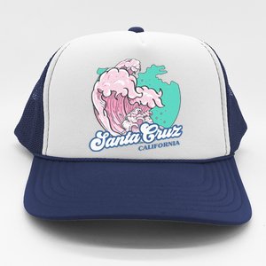 Retro Santa Cruz California Beach Surfing Trucker Hat