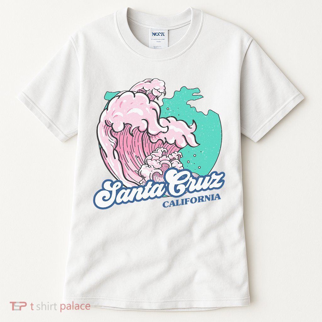 Retro Santa Cruz California Beach Surfing Tall T-Shirt