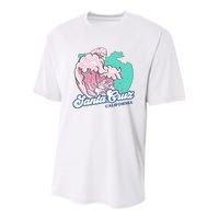 Retro Santa Cruz California Beach Surfing Youth Performance Sprint T-Shirt