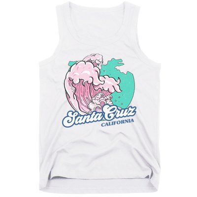 Retro Santa Cruz California Beach Surfing Tank Top