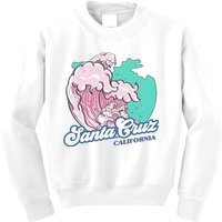 Retro Santa Cruz California Beach Surfing Kids Sweatshirt