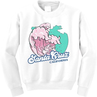 Retro Santa Cruz California Beach Surfing Kids Sweatshirt