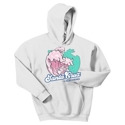 Retro Santa Cruz California Beach Surfing Kids Hoodie