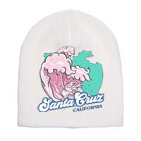 Retro Santa Cruz California Beach Surfing Short Acrylic Beanie