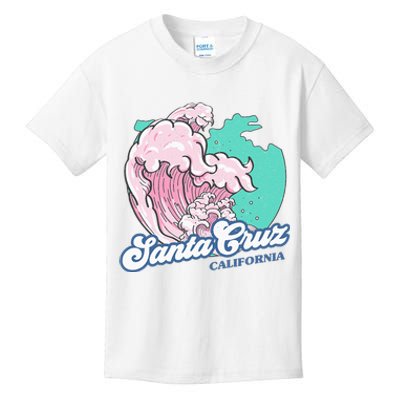 Retro Santa Cruz California Beach Surfing Kids T-Shirt