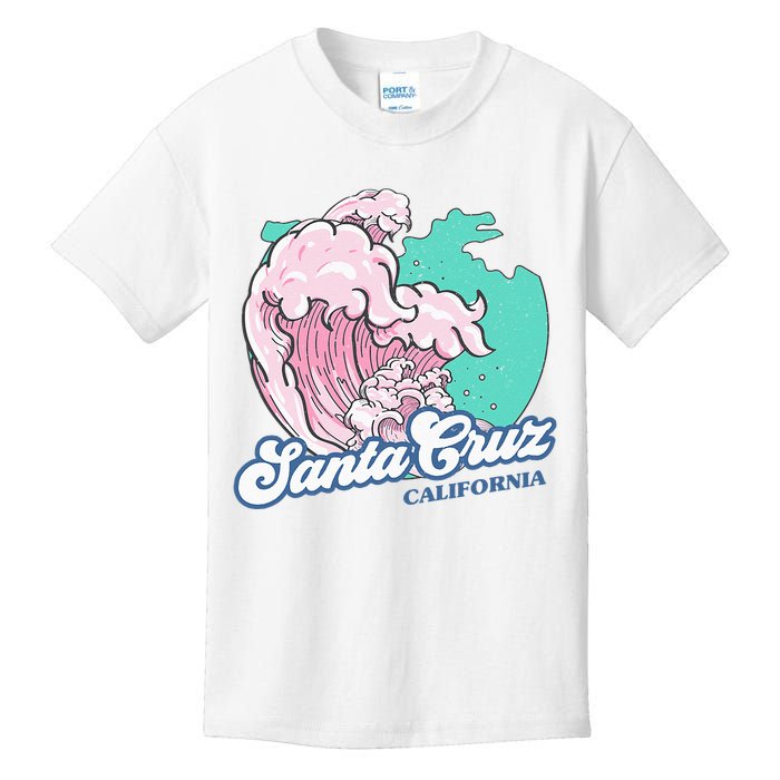 Retro Santa Cruz California Beach Surfing Kids T-Shirt