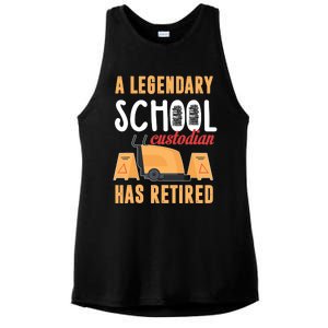 Retired School Custodian Gift School Custodian Retirement Ladies PosiCharge Tri-Blend Wicking Tank