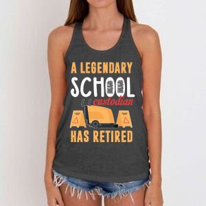 Retired School Custodian Gift School Custodian Retirement Women's Knotted Racerback Tank