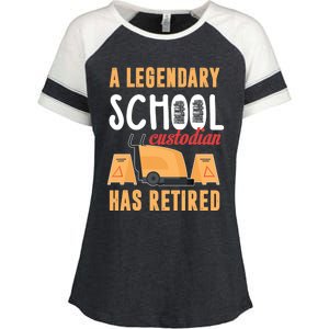 Retired School Custodian Gift School Custodian Retirement Enza Ladies Jersey Colorblock Tee