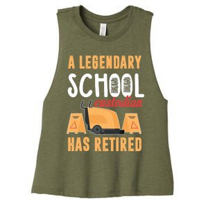 Retired School Custodian Gift School Custodian Retirement Women's Racerback Cropped Tank