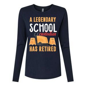 Retired School Custodian Gift School Custodian Retirement Womens Cotton Relaxed Long Sleeve T-Shirt