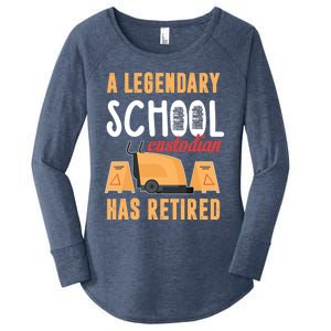 Retired School Custodian Gift School Custodian Retirement Women's Perfect Tri Tunic Long Sleeve Shirt