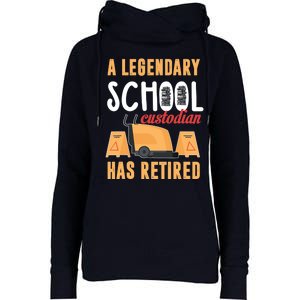 Retired School Custodian Gift School Custodian Retirement Womens Funnel Neck Pullover Hood