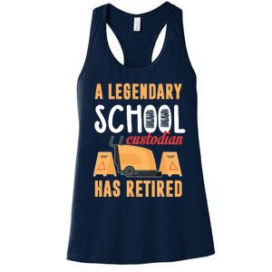 Retired School Custodian Gift School Custodian Retirement Women's Racerback Tank