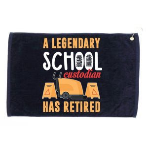 Retired School Custodian Gift School Custodian Retirement Grommeted Golf Towel